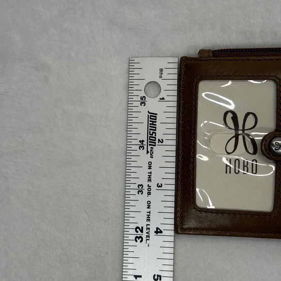 Hobo Leather Wallet Wristlet Brown‎ Card Holder Organizer Clutch Small